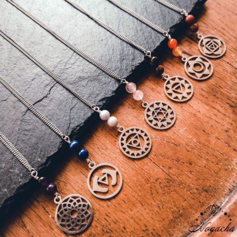 colliers 7 chakra acier