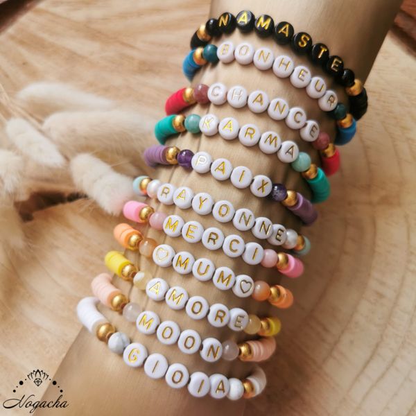Kit 2064 Perles En Argile + Accessoires | DIY Bijoux Bracelets, Colliers, Lettres Dorées - 12